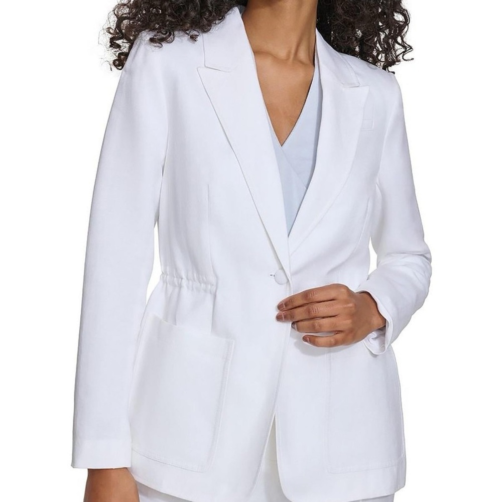 Calvin Klein White Linen Blazer size 4